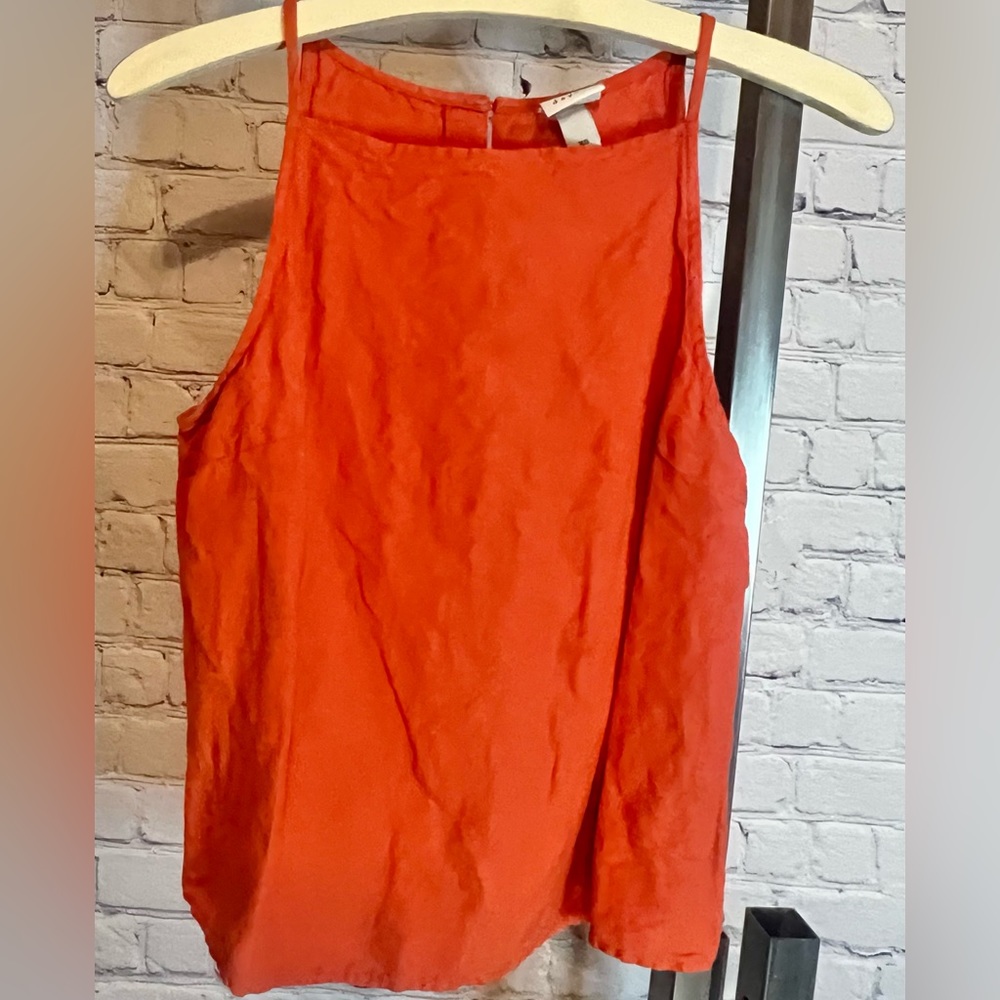 NWOT a new • day. Linen & Rayon Tank Top. Burnt Orange. Size XS.